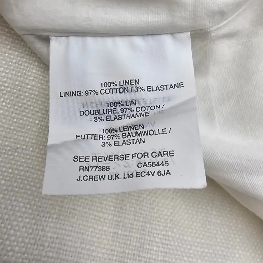 J. Crew Womans size 2 Going Places Knee Length  Linen Tank Dress Ivory G4446